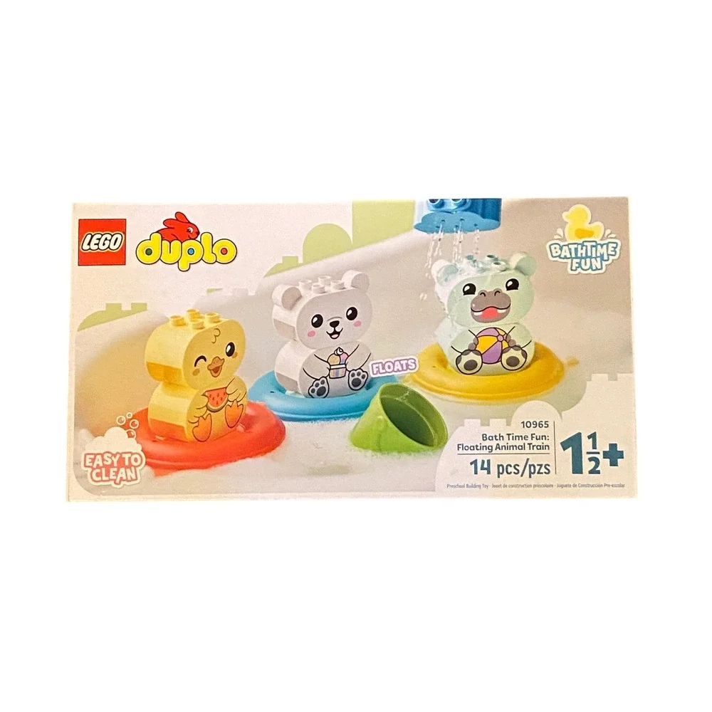 LEGO DUPLO Bath Time Fun Floating Animal Train Toddler Building Toy 14pc NEW
